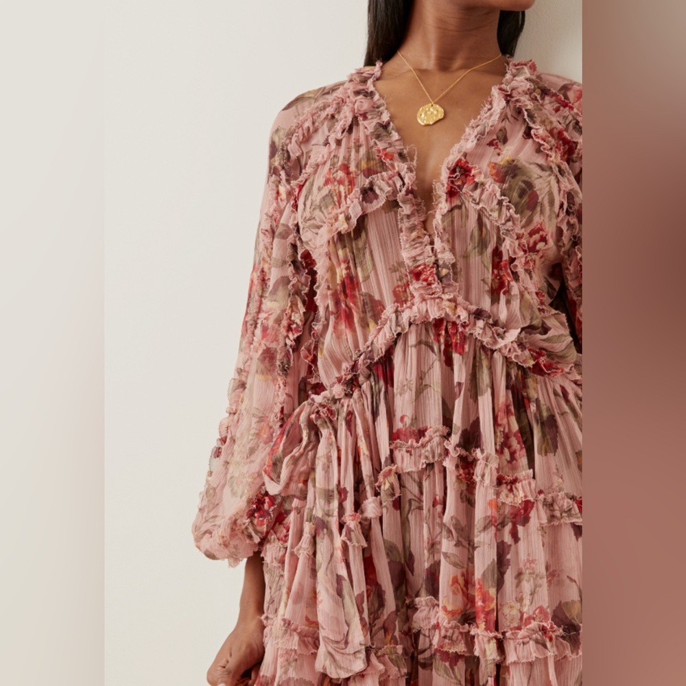 Zimmermann Floral Blush Mini Dress - Picture 2 of 7